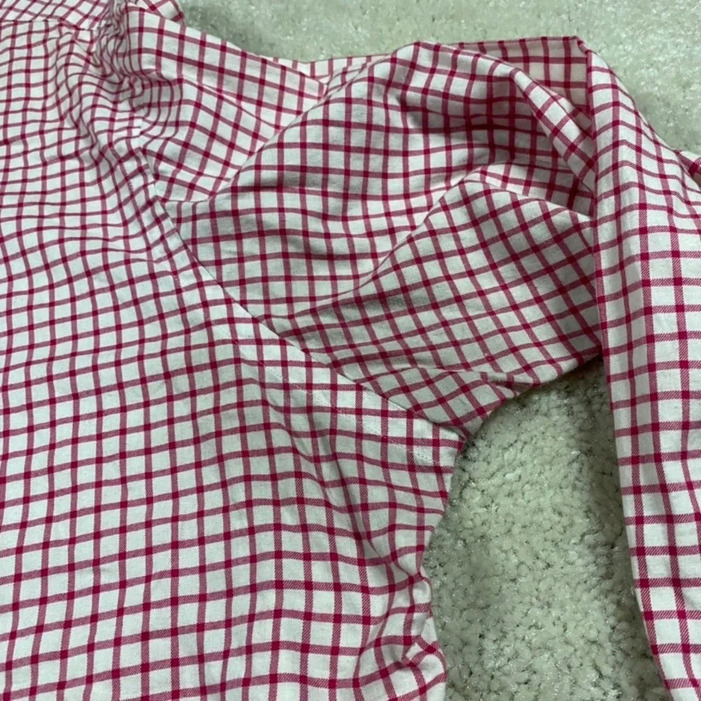 Polo Ralph Lauren Mens XL Slim Fit Red Gingham Check Cotton Button Down Shirt